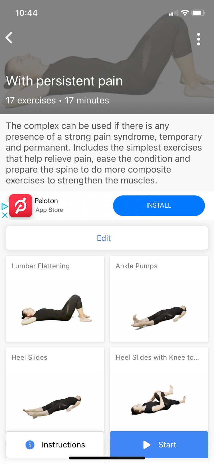 Back Pain Exercises at Home persistent pain section